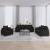 Set de canapele cu perne, 3 piese, negru, catifea GartenMobel Dekor