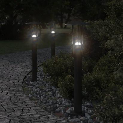 Lămpi de podea de exterior 3 buc. negru 60 cm oțel inoxidabil GartenMobel Dekor