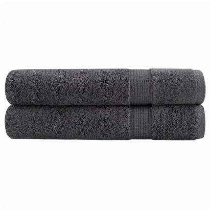 Prosoape premium 2 buc antracit 100x200cm 600gsm 100% bumbac GartenMobel Dekor