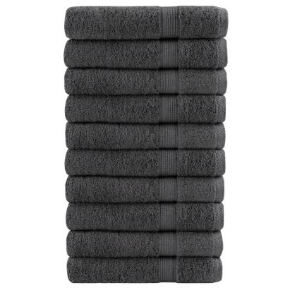Prosoape premium 10 buc antracit 100x200 cm 600 gsm 100% bumbac GartenMobel Dekor