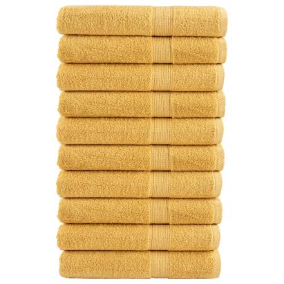 Prosoape saună premium 10 buc auriu 80x200cm 600gsm 100% bumbac GartenMobel Dekor