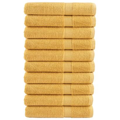 Prosoape premium 10buc auriu 100x200cm 600gsm 100% bumbac GartenMobel Dekor