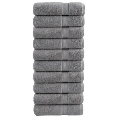 Prosoape baie premium 10 buc gri 100x150cm 600gsm 100% bumbac GartenMobel Dekor
