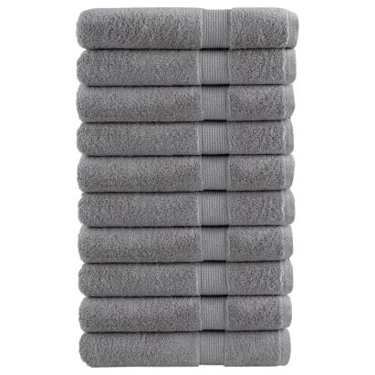 Prosoape saună premium 10 buc gri 80x200cm 600gsm 100% bumbac GartenMobel Dekor