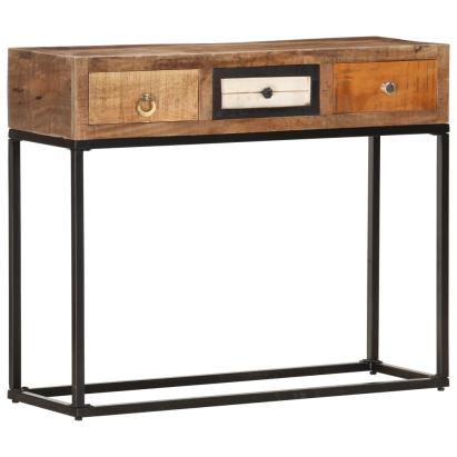 Masă consolă, auriu, 90 x 30 x 75 cm, lemn masiv reciclat GartenMobel Dekor