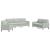 Set de canapele cu perne, 3 piese, gri deschis, catifea GartenMobel Dekor