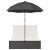 Șezlong dublu cu perne/umbrelă de soare, negru, poliratan GartenMobel Dekor