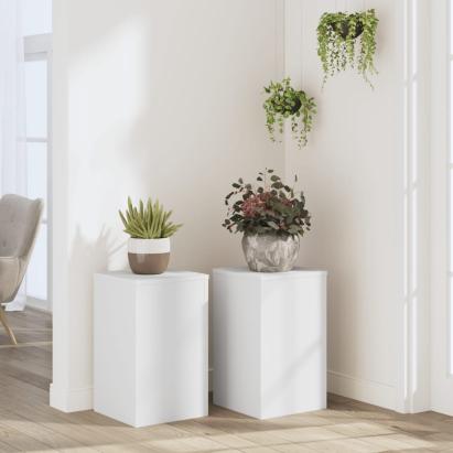 Suporturi de plante, 2 buc., alb, 30x30x50 cm, lemn prelucrat GartenMobel Dekor