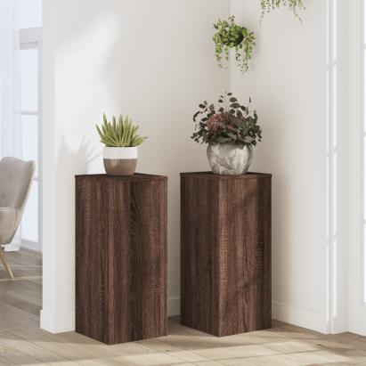 Suporturi de plante 2 buc. stejar maro 30x30x70cm lemn compozit GartenMobel Dekor