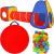 Cort de joaca 3 in 1 pentru copii, set 100 mingi multicolore, tunel, cort iglu, cub, poliester, 300x80x86 cm MultiMark GlobalProd