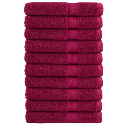 Prosoape premium 10buc roșu bordo 100x200cm 600gsm 100% bumbac GartenMobel Dekor