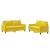 Set de canapele cu perne, 2 piese, galben, catifea GartenMobel Dekor