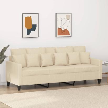 Canapea cu 3 locuri, crem, 180 cm, material textil GartenMobel Dekor