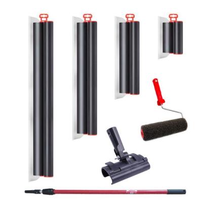 Set 4 gletiere profesionale, inox, 20, 40, 60, 80 cm, adaptor, maner prelungitor 1.2-2.2 m, rola gletuit, Lanoliv GartenVIP DiyLine