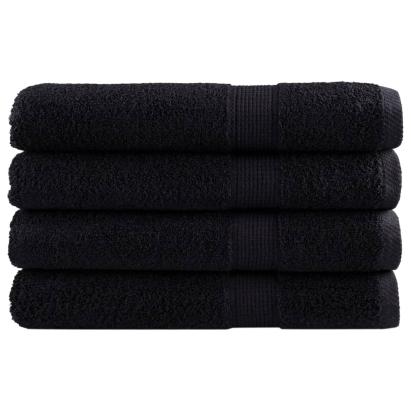 Prosoape premium 4 buc. negru 100x200cm 600gsm 100% bumbac GartenMobel Dekor