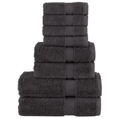 Set de prosoape premium 8 piese, antracit, 600 g/m² 100% bumbac GartenMobel Dekor