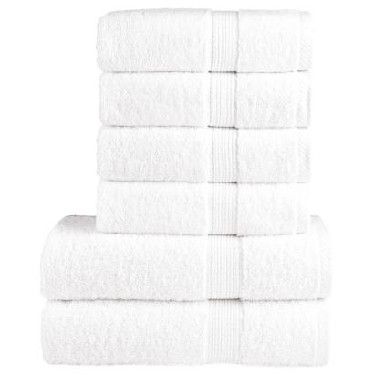 Set de prosoape premium, 6 piese, alb, 600 g/m² 100% bumbac GartenMobel Dekor