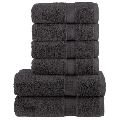 Set de prosoape premium 6 piese, antracit, 600 g/m² 100% bumbac GartenMobel Dekor