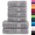 Set de prosoape premium, 6 piese, gri, 600 g/m² 100% bumbac GartenMobel Dekor