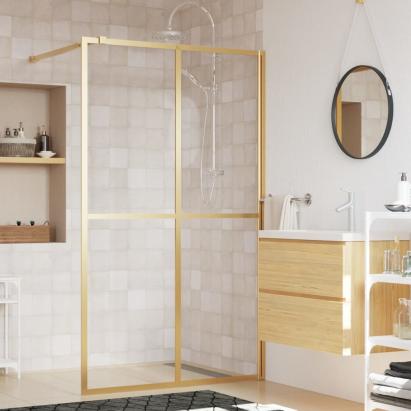 Paravan de duș walk-in, auriu 140x195cm sticlă ESG transparentă GartenMobel Dekor