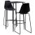 Set mobilier de bar, 3 piese, negru, plastic GartenMobel Dekor