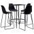 Set mobilier de bar, 5 piese, negru, plastic GartenMobel Dekor