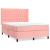 Pat box spring cu saltea, roz, 140x200 cm, catifea GartenMobel Dekor
