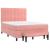 Pat box spring cu saltea, roz, 140x200 cm, catifea GartenMobel Dekor
