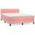 Pat box spring cu saltea, roz, 140x190 cm, catifea GartenMobel Dekor