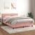 Pat box spring cu saltea, roz, 140x190 cm, catifea GartenMobel Dekor