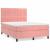 Pat box spring cu saltea, roz, 140x200 cm, catifea GartenMobel Dekor