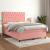 Pat box spring cu saltea, roz, 140x200 cm, catifea GartenMobel Dekor