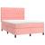 Pat box spring cu saltea, roz, 140x200 cm, catifea GartenMobel Dekor
