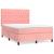 Pat box spring cu saltea, roz, 140x200 cm, catifea GartenMobel Dekor