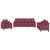 Set canapea cu perne, 3 piese, roșu vin, material textil GartenMobel Dekor
