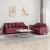 Set canapea cu perne, 2 piese, roșu vin, material textil GartenMobel Dekor