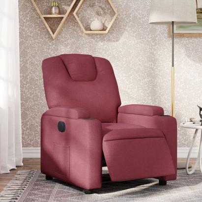Fotoliu rabatabil electric, roșu vin, material textil GartenMobel Dekor