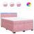 Pat box spring cu saltea, roz, 140x190 cm, catifea GartenMobel Dekor