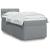 Pat box spring cu saltea, gri deschis, 90x190 cm, textil GartenMobel Dekor
