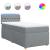 Pat box spring cu saltea, gri deschis, 90x190 cm, textil GartenMobel Dekor