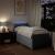 Pat box spring cu saltea, gri deschis, 90x190 cm, textil GartenMobel Dekor