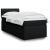 Pat box spring cu saltea, negru, 90x190 cm, textil GartenMobel Dekor