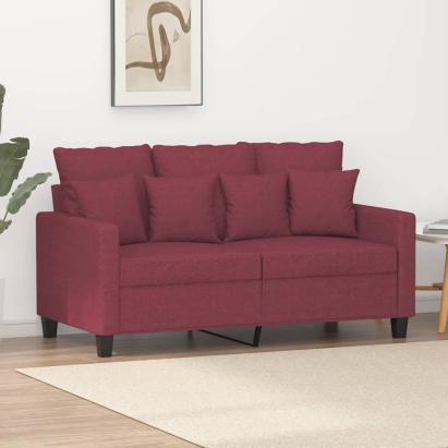 Canapea cu 2 locuri, roșu vin, 120 cm, material textil GartenMobel Dekor