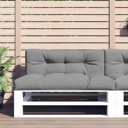 Pernă de paleți, gri, 120x40x12 cm, material textil GartenMobel Dekor