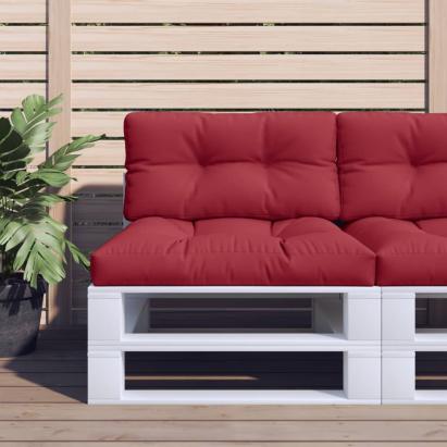 Perne de paleți, 2 buc., roșu vin, material textil GartenMobel Dekor