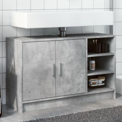 Dulap de chiuvetă, gri beton, 90x29x55 cm, lemn prelucrat GartenMobel Dekor