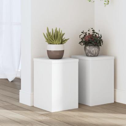 Suporturi de plante, 2 buc., alb, 20x20x30 cm, lemn prelucrat GartenMobel Dekor