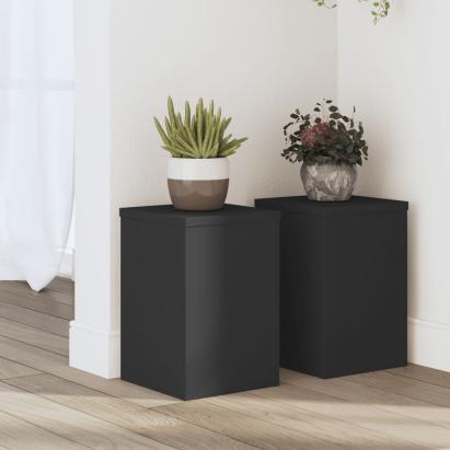 Suporturi de plante, 2 buc., negru, 20x20x30 cm, lemn prelucrat GartenMobel Dekor