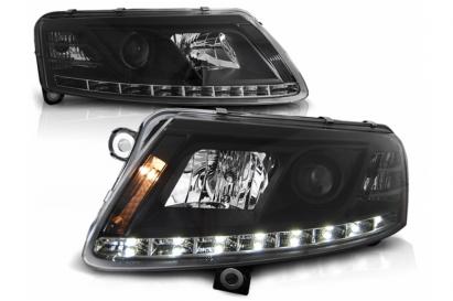 Faruri Xenon LED DRL Audi A6 4F C6 (04.2004-2008) Negru Performance AutoTuning