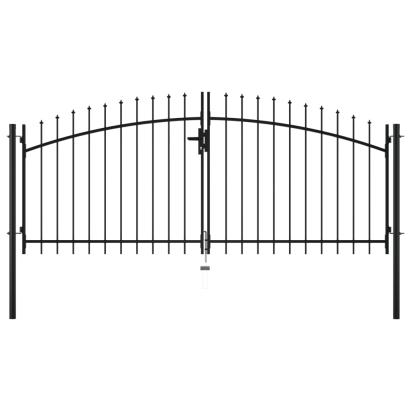 Poartă de gard cu uși duble, cu vârfuri de suliță, 300 x 150 cm GartenMobel Dekor